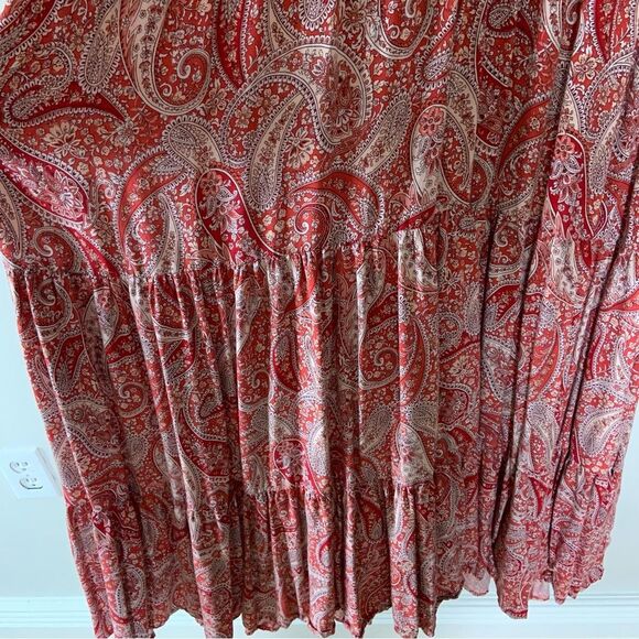 OLD NAVY Women’s Waist Defined Printed Tiered Maxi Dress Red Paisley XXL - Picture 7 of 11